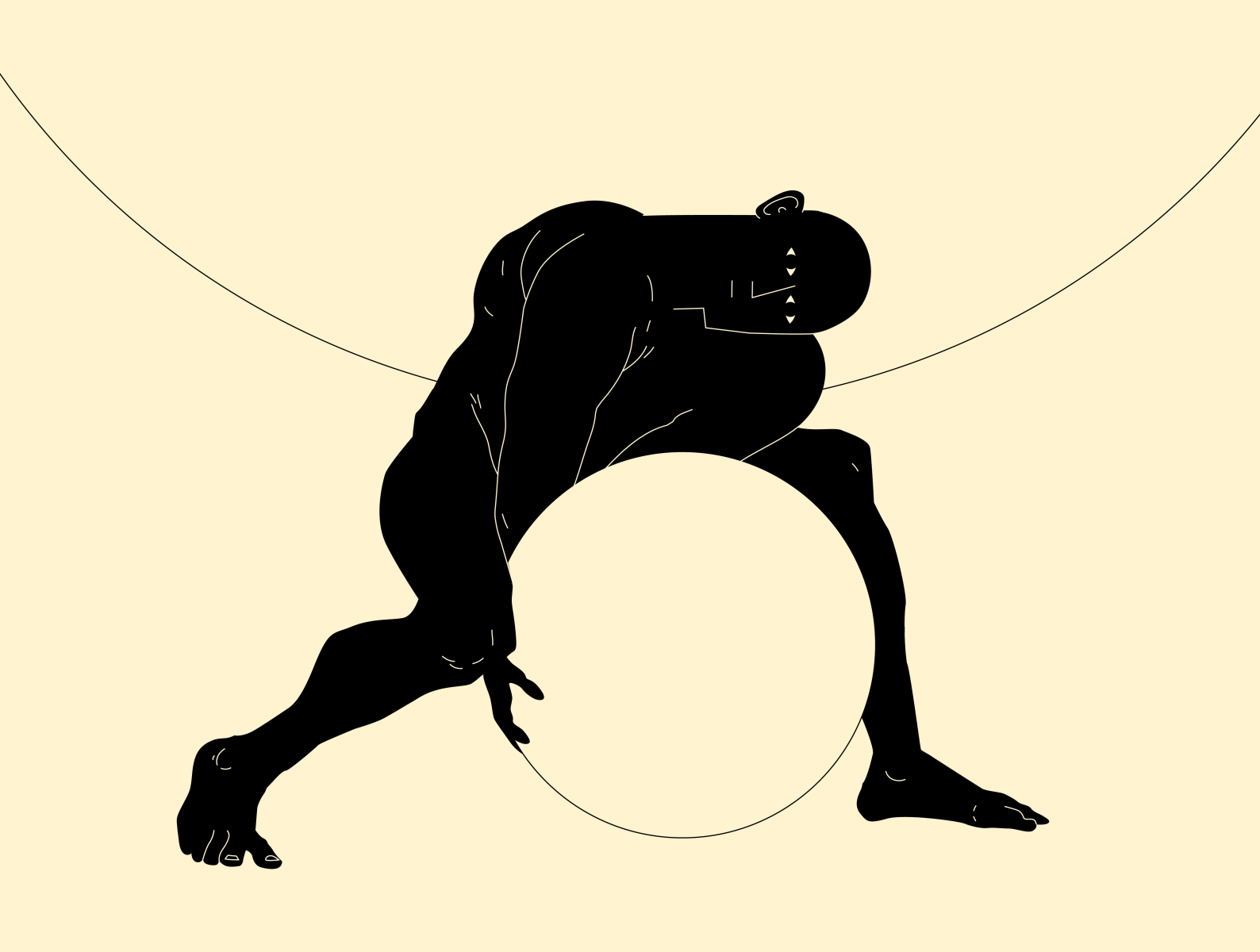 Sisyphus abstract composition conceptual illustration dual meaning figure figure illustration illustration laconic lines man minimal poster poster a day push sisyphus stone