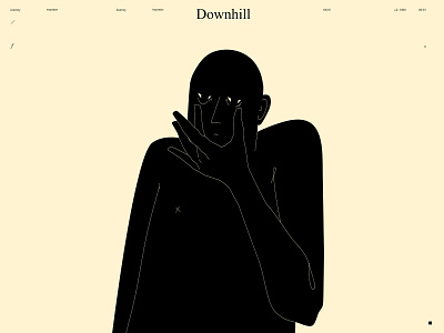 Downhill abstract composition conceptual illustration downhill dual meaning emotions feels figure hands illustration laconic lines man minimal mood poster poster art tired