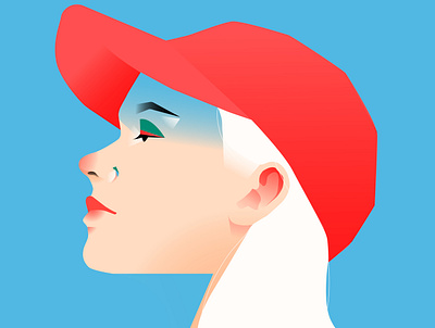 Seven abstract bright cap composition fullcap girl girl illustration girl portrait hat illustration laconic lines minimal portrait portrait art portrait illustration poster poster art