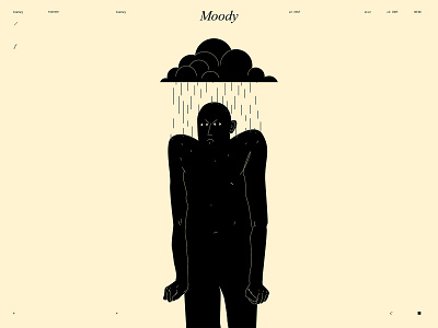 Moody abstract cloud composition conceptual illustration dual meaning figure figure illustration illustration laconic lines minimal mood poster rain sad