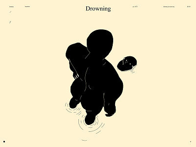 Drowning abstract composition depression drowning emotional illustration laconic lines minimal poster psychology