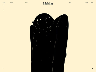 Melting abstract composition conceptual illustration dual meaning emotional heat heat wave illustration laconic lines melting minimal poster sweat sweaty