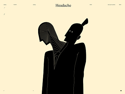 Headache abstract axe composition conceptual illustration editorial editorial illustration figure headache illustration laconic lines log minimal poster