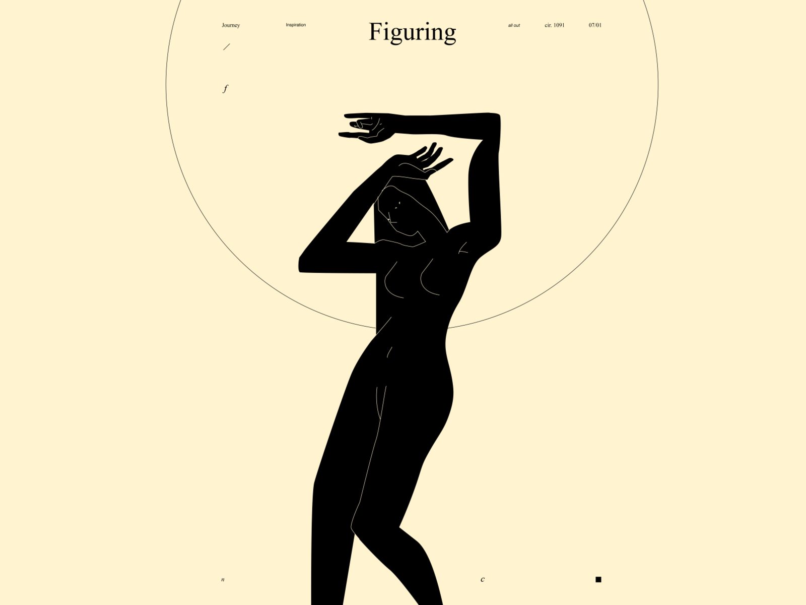 Figuring abstract composition dual meaning female figure figure illustration illustration laconic lines minimal naked poster woman