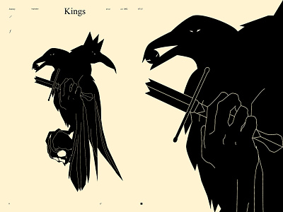 King abstract composition crow design eye illustration king laconic lines minimal poster raven raven illustration sword tattoo two heads