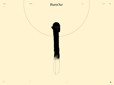 Burnout abstract burnout composition conceptual illustration design editorial emotional illustration laconic lines match minimal poster