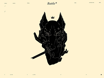 Battle wolf abstract animal illustration battle composition design illustration king laconic lines minimal poster sword tattoo wolf wolf illustration