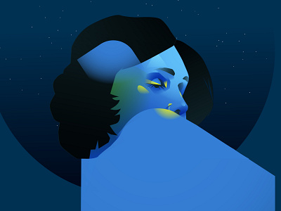 Midnight swim abstract blue composition design girl girl illustration girl portrait illustration laconic lines minimal portrait portrait art portrait illustration poster space stars woman woman illustration woman portrait