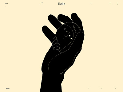 Hello?! abstract composition conceptual illustration hand hand illustration illustration laconic lines minimal mirror mirror illustration poster self