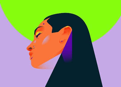 Neon portait abstract colorful composition design girl girl illustration girl portrait illustration laconic lines minimal neon portrait portrait art portrait illustration poster woman woman illustration woman portrait