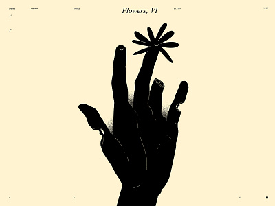 Flower VI abstract composition design eye flower grunge texture hand hand illustration illustration laconic lines minimal poster