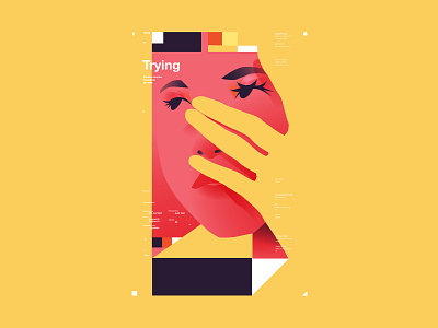 Trying abstract breaking grid composition daily poster design fragment geometrical pattern gird girl illustration girl portrait illustration laconic layout lines minimal pattern plakat portrait portrait illustration poster