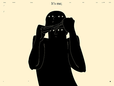 It's me abstract composition conceptual illustration design dual meaning figure figure illustration illustration laconic lines mask minimal minimal art poster taking of thief