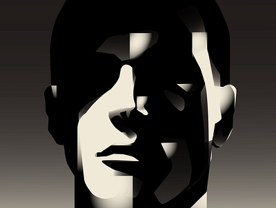 Shadow abstract composition design illustration laconic lines man portrait minimal portrait portrait illustration poster shadow