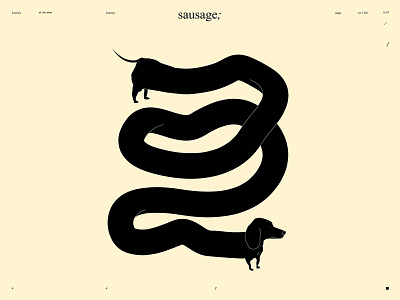 Sausage dog abstract composition dachshund design dog illustration dong illustration laconic lines minimal poster sausage
