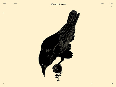 X-mas Crow abstract christmas ball composition crow crow illustration design illustration laconic lines minimal miseltoe poster raven raven illustration x mas
