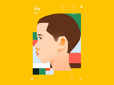 Kid abstract composition design illustration kid laconic lines minimal pattern portrait poster profile