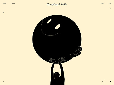 Carrying A Smile abstract carry carrying composition conceptual conceptual illustration design figure figure illustration illustration laconic lines minimal poster smile smiley face