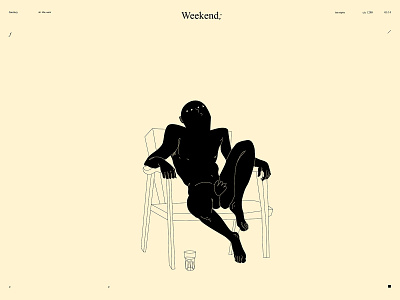 Weekend; abstract chair chill composition design figure figure illustration illustration laconic lines minimal poster vibe weekend