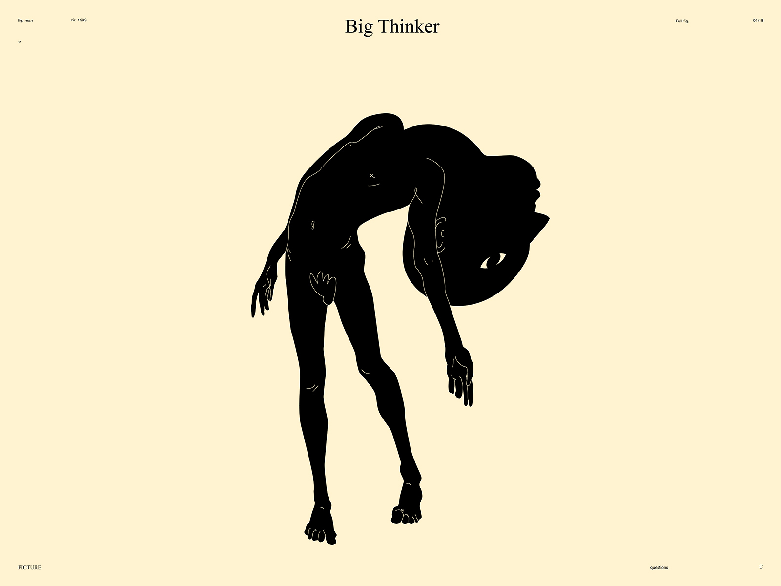 Big Thinker abstract big head body body illustration comedic composition conceptual illustration design figure figure illustration funny head humour illustration laconic lines minimal poster