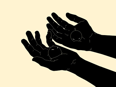Working hands abstract composition design eye eye illustration hand hand illustration illustration laconic lines minimal palm poster