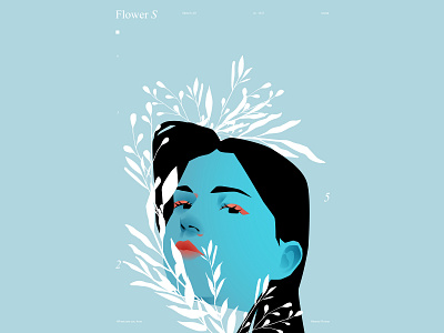 Swimming in flowers abstract composition design floral floral pattern flower flower illustration girl illustration girl portrait illustration laconic lines minimal portrait portrait illustration poster vector vector illustration vector portrait