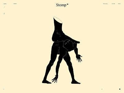 Stomp abstract character charecter design composition conceptual illustration design dual meaning feet feet illustration figure figure illustration illustration laconic leg leg illustration lines minimal poster stomp