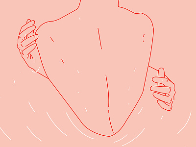 Fragment 43 body girl hands illustration laconic minimal water