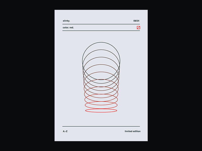 Fragment 45 poster red slinky minimal abstract