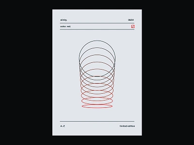 Fragment 45 abstract minimal poster red slinky