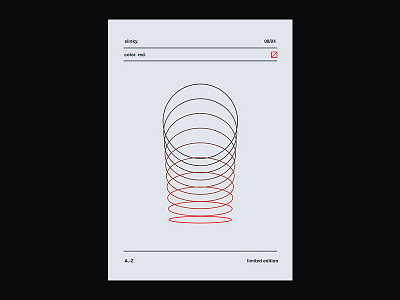 Fragment 45 abstract minimal poster red slinky