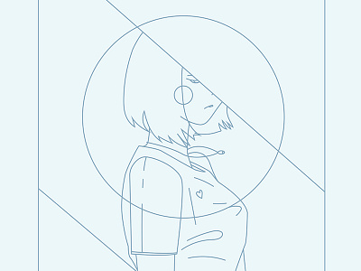 Fragment 46 body circle girl illustration laconic lines melancholy minimal pose
