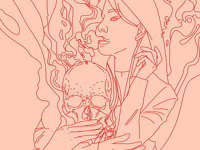 Fragment 122 abstract composition death form girl hands illustration laconic lines man minimal moody poision poster smokes