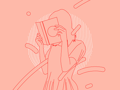 Fragment 153 abstract book composition girl illustration laconic lines minimal poster