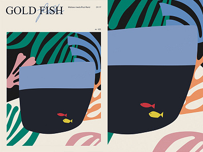 Fragment 191 abstract aquarium composition fish gold fish grid illustration layout mattise minimal patterns paul rand poster poster a day poster art poster challenge poster design