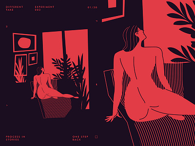 Fragment 204 Og abstract composition flowers gird girl illustration laconic layout lines minimal naked poster poster a day poster art poster challenge room