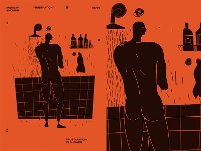 Fragment 209 abstract composition form fragment frustration grid illustration laconic layout man minimal monday morning poster poster a day poster challenge shower