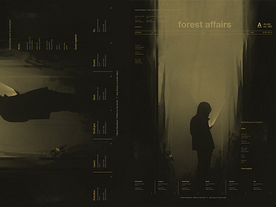 Forest Affairs abstract composition cover dark forest form fragment grid illustration laconic layout man minimal moody phone poster poster a day poster art poster challenge