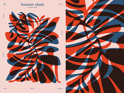 Summer Shade abstract body composition cut out floral background floral pattern flower form illustration laconic layout leaf lines minimal poster poster a day poster art poster challenge summer women
