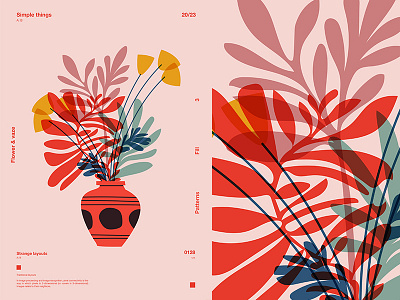 Flowers Vaze abstract composition floral flowers form fragment grid illustration laconic layout lines minimal poster poster a day poster art poster challenge vaze