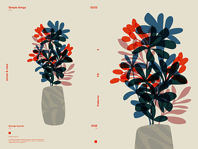 Vase Full Of Rowans abstract composition floral floral art floral background flowers form illustration laconic layout lines minimal poster poster a day poster art poster challenge rowan vase