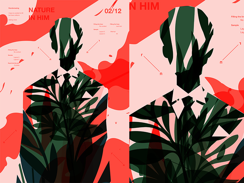 Nature In Him smokes floral background flower floral man fragment layout poster art poster challenge poster a day lines poster illustration laconic composition abstract minimal
