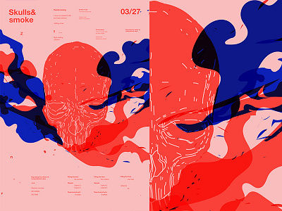 Skull And Smokes abstract composition form fragment illustration illustration art laconic layout lines minimal poster poster a day poster art poster challenge skull smokes