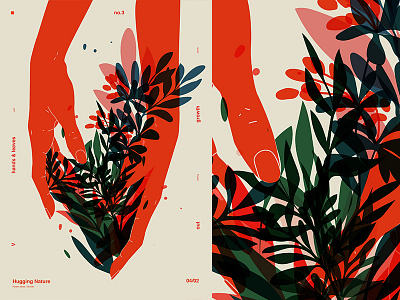 Growth abstract composition floral floral illustration flowers form fragment hands illustration laconic layout leaves lines minimal poster poster a day poster art poster challenge spring