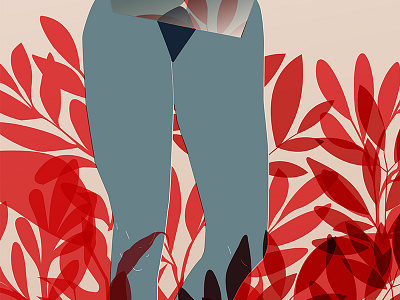 Legs And Flowers abstract composition floral background form fragment girl illustration laconic legs lines minimal mirror mirrored poster poster a day poster art poster challenge
