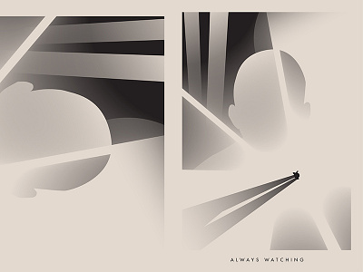 Always Watching abstract art composition forest form fragment illustration laconic lines man minimal poster poster a day poster art poster challenge