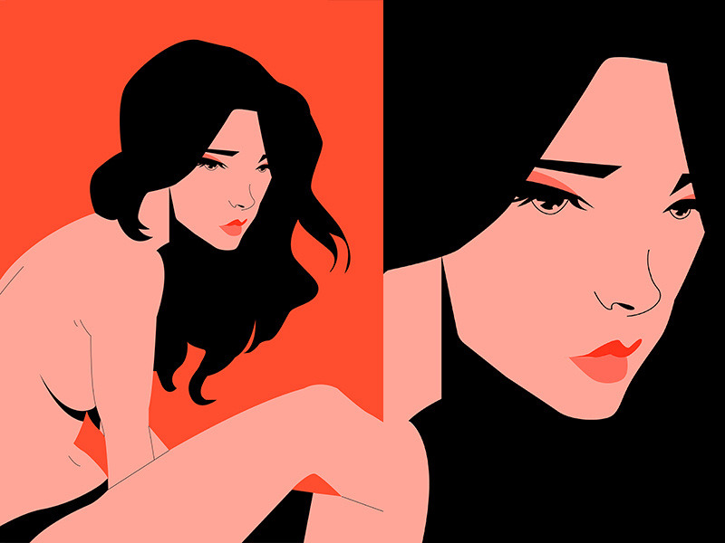 Girl cartooning girl character style girl illustration body fragment girl poster art poster challenge poster a day form lines poster illustration laconic composition abstract minimal