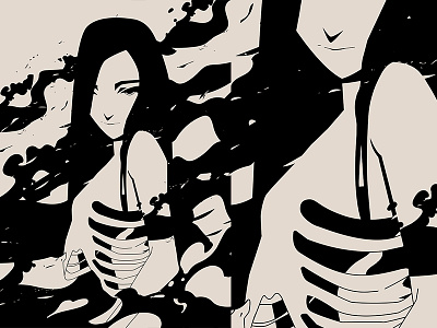 Smokes And Bones abstract anime cartoon composition form fragment glommy grid illustration laconic lines minimal poster poster a day poster art poster challenge ribcage smoke