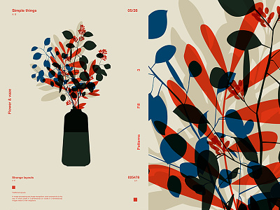 Vase and Flower abstract composition floral floral background flowers form fragment grid illustration laconic layout lines minimal poster poster a day poster art poster challenge