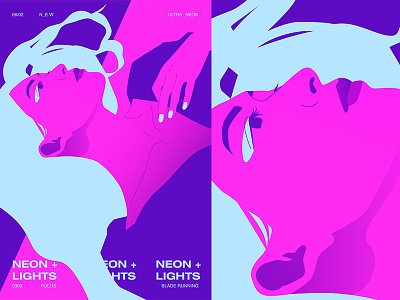 Neon Lights abstract composition form fragment girl grid illustration laconic layout lines minimal neon poster poster a day poster art poster challenge ultraviolet